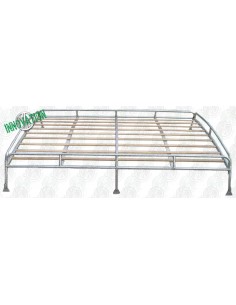 1.8m Silver Powder Coated Steel Roof Rack for T2 Splits with Solid Beech Slats 2