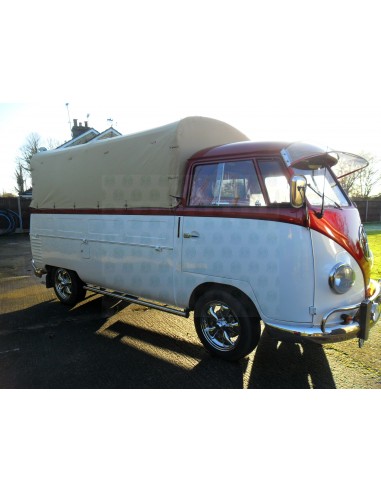 Heavy Duty waterproof cotton Canvas fits original Steel Hoops for loading bed on VW T2 Splits Single Cab 1950-1967