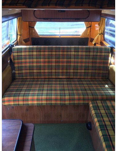 Westfalia Helsinki Full width rock and roll seat bottom cover yellow plaid