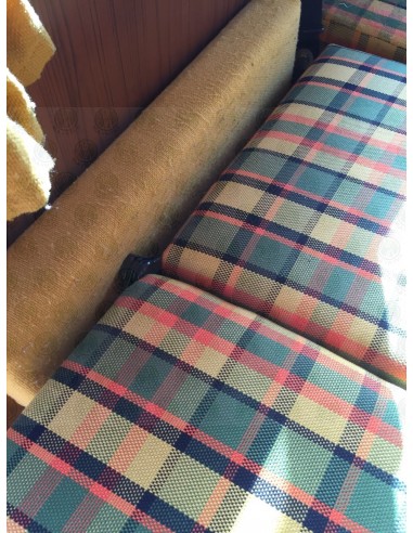 Westfalia Helsinki Full width rock and roll seat bottom cover yellow plaid