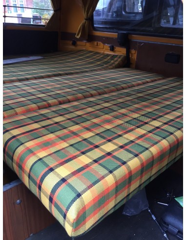 Westfalia Helsinki Full width rock and roll seat bottom cover yellow plaid