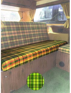 Westfalia Helsinki Full width rock and roll seat bottom cover green plaid