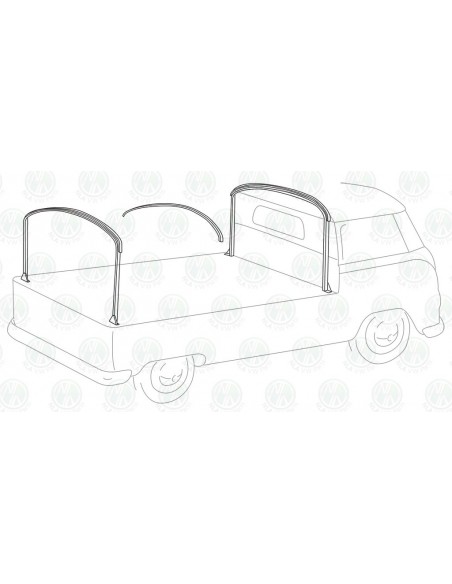 Flush Cabin height Steel Hoop Frame Set for VW T2 Splits Single Cab and Double Cab as original