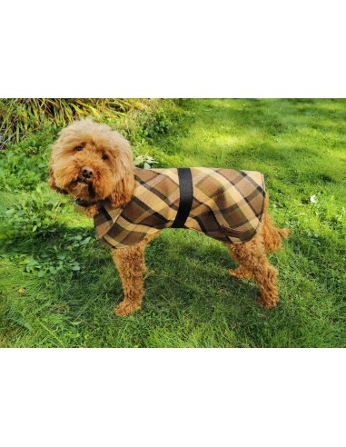 NLA Westfalia beige plain material dog coat double sided with waterproof layer inside medium