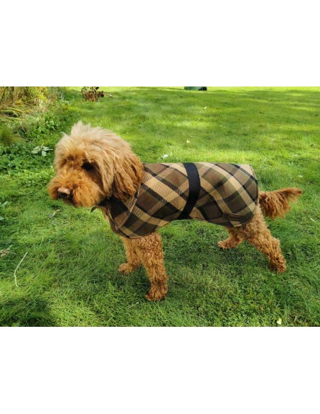 NLA Westfalia beige plain material dog coat double sided with waterproof layer inside medium