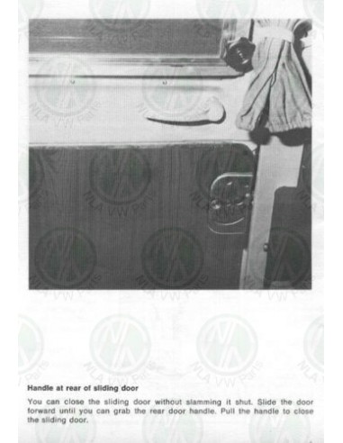 VW Westfalia T2 sliding door 2nd rear inner door handle set with bracket 68-79