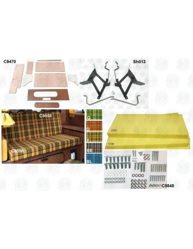 Westfalia 3/4 Width Rock and Roll Bed complete Kit Yellow Colour