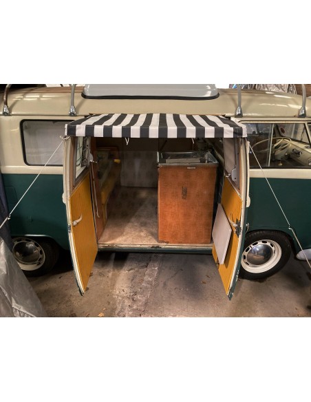 VW T2 Splits Screen Sun Canopy for Cargo Doors in Black and White