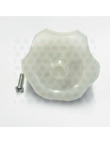 Westfalia Louvre Window knob in Clear White Finish and Fitting Bolt T2 Bay