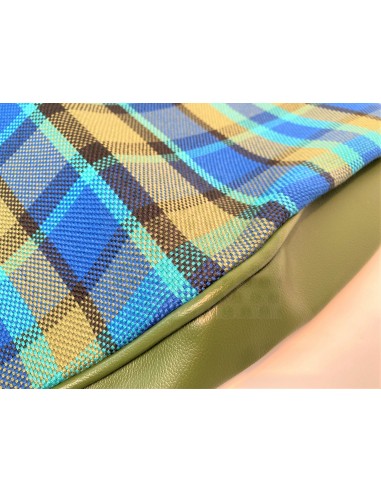 Westfalia Helsinki Passenger Seat Bottom Cover Blue Plaid for Late Bay