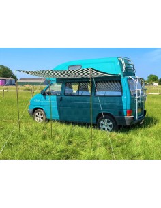 Campervan Caravan Awning Sun Canopy Green & White 2.6 x 2m 2