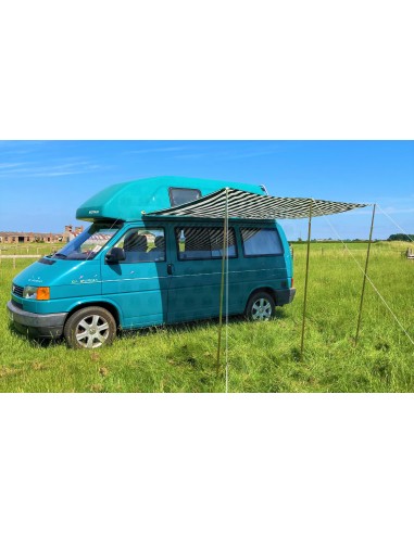 Campervan Caravan Awning Sun Canopy Green & White 2.6 x 2m
