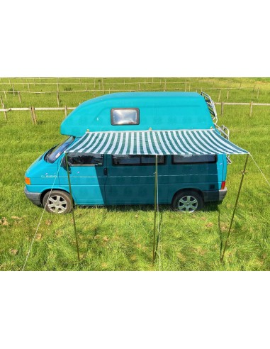 Campervan Caravan Awning Sun Canopy Green & White 2.6 x 2m