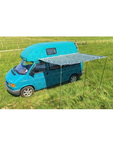 Campervan Caravan Awning Sun Canopy Green & White 2.6 x 2m