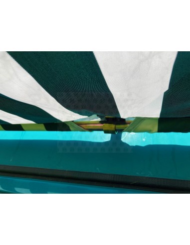 Campervan Caravan Awning Sun Canopy Green & White 2.6 x 2m