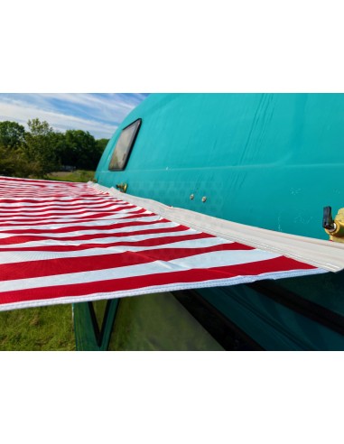 Campervan Caravan Awning Sun Canopy Red & White 2.6 x 2m