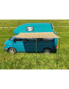 Campervan Caravan Awning Sun Canopy Yellow & White 2.6 x 2m 2
