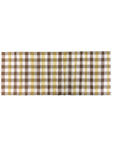 Side Window Curtain Behind Wardrobe for Fitting on Board. White, Yellow and Brown