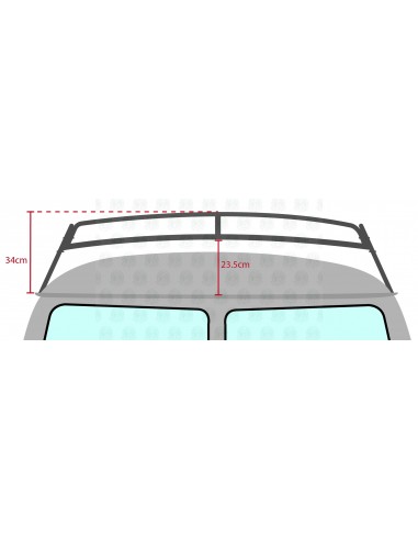 1.8m Silver Powder Coated Steel Roof Rack for T2 Splits with Solid Beech Slats
