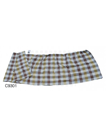 Westfalia Early Bay Front Curtain White, Yellow and Brown Check