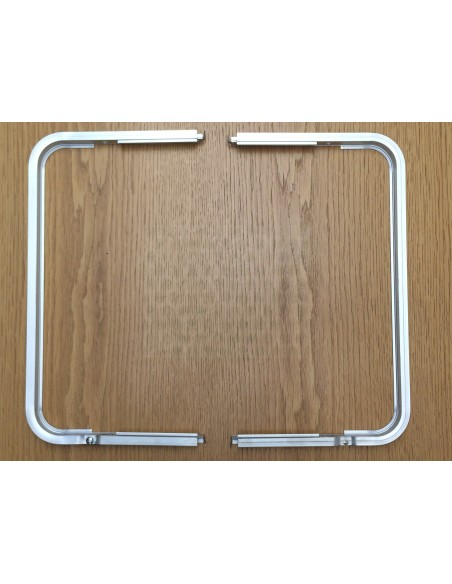 Pair of VW T2 Westfalia Side opening Quarter Light Frames with Bottom Bracket