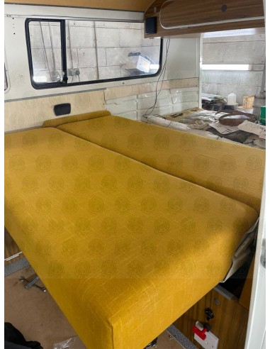 Westfalia Stockholm Mustard Yellow Fabric Foam Cover Over Engine Bay without Space for Spare Wheel, Early Bay 1967-1973