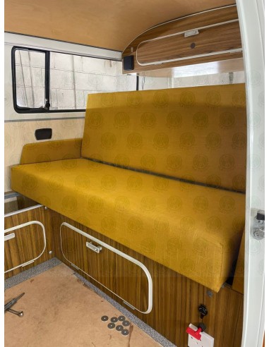 Westfalia Stockholm Mustard Yellow Fabric Foam Cover Over Engine Bay without Space for Spare Wheel, Early Bay 1967-1973