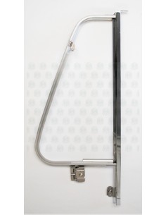 VW T2 Bay Window Opening Quarter Light Frame with Chromed Aluminium Upright Bars & Anodised Aluminium D Frame - Pair 2