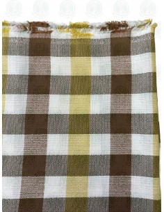 Westfalia Curtain Cloth White Yellow Brown Check for Splits and Early Bay, Width 150cm (per metre) 2