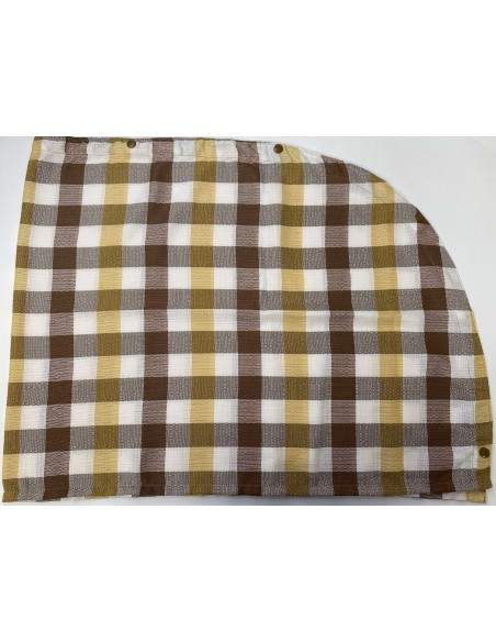Westfalia Cab Divider Curtain For VW T2 Bay Window (white/yellow/brown check)
