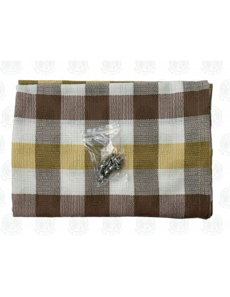 Westfalia Cab Divider Curtain For VW T2 Bay Window (white/yellow/brown check)