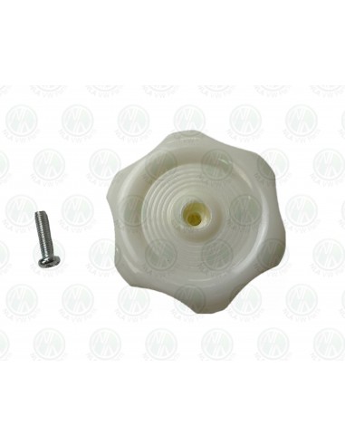 Westfalia Louvre Window knob in Clear White Finish and Fitting Bolt T2 Bay