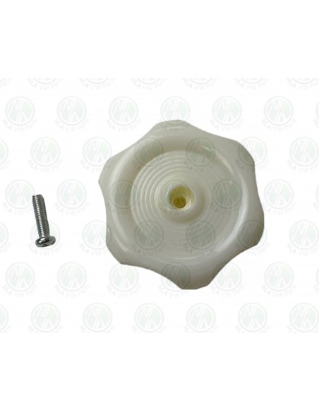 Westfalia Louvre Window knob in Clear White Finish and Fitting Bolt T2 Bay
