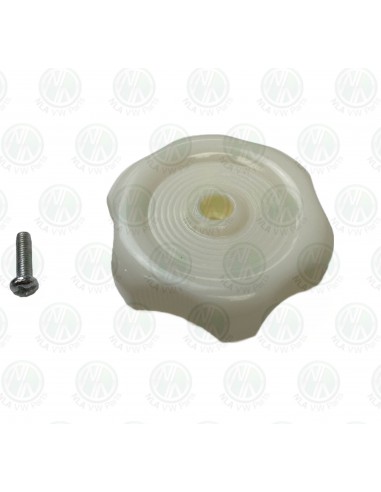 Westfalia Louvre Window knob in Clear White Finish and Fitting Bolt T2 Bay