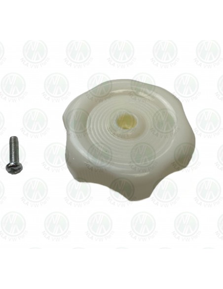 Westfalia Louvre Window knob in Clear White Finish and Fitting Bolt T2 Bay
