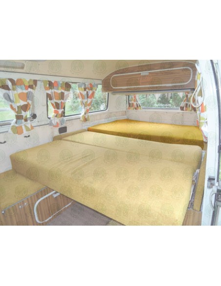 Westfalia Mustard Yellow Fabric Over Engine Foam Cover without Space for Spare Wheel, for Early Bay 1968-1974