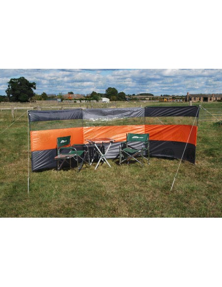 Camping Windbreak Clear, Orange & Grey 5m L x 1.44m H