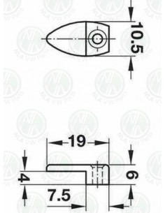 VW T2 Westfalia Cabinet Door Mirror Oval Clip as Original 2