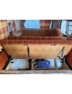 Westfalia Helsinki Full width rock and roll seat bottom cover blue plaid 2