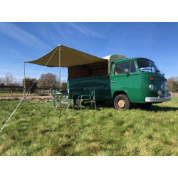 Heavy Duty Waterproof Cotton Side Sun Canopy fits Original Pick Up Canvas on VW T2 Bay Single Cab 2