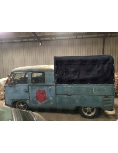 Heavy Duty Waterproof Black Cotton Pick Up Canvas Cover for VW T2 Split Crew/Double Cab
