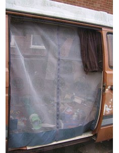 VW T25 RHD Sliding Door Mosquito Net with Middle Zip in Grey