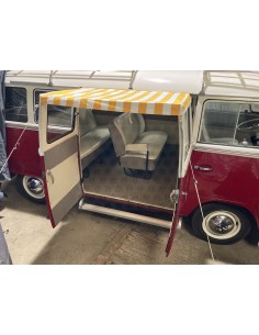VW T2 Splits Screen Sun Canopy for Cargo Doors in Yellow and White