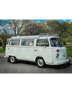 0.6m Silver Powder Coated Steel Roof Rack for VW T2 Bay with Solid Beech Slats 2