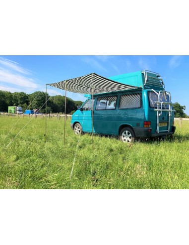 Campervan Caravan Awning Sun Canopy Black & White 2.6 x 2m