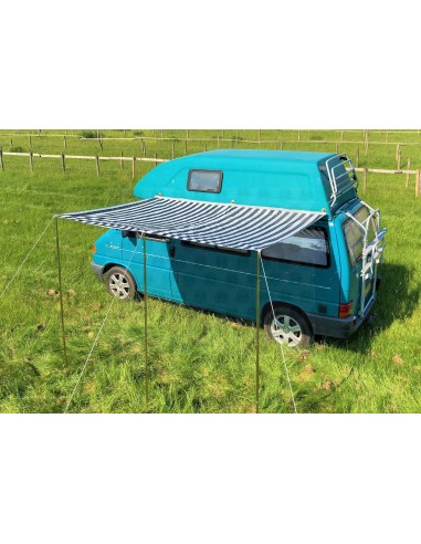 Campervan Caravan Awning Sun Canopy Black & White 2.6 x 2m