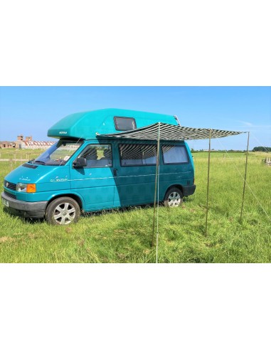 Campervan Caravan Awning Sun Canopy Black & White 2.6 x 2m