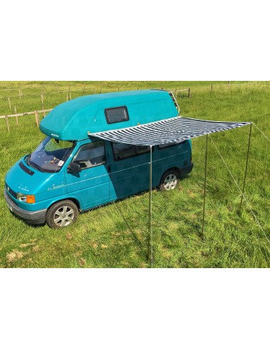 Campervan Caravan Awning Sun Canopy Black & White 2.6 x 2m