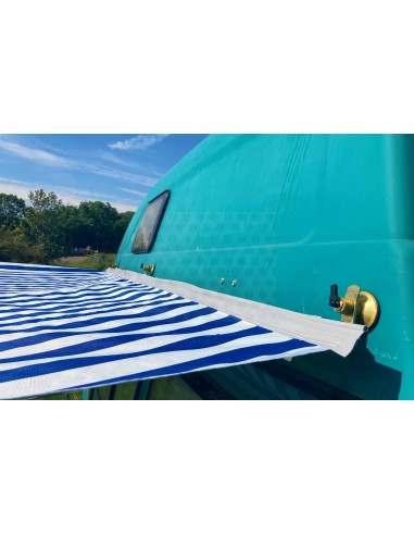 Campervan Caravan Awning Sun Canopy Blue & White 2.6 x 2m
