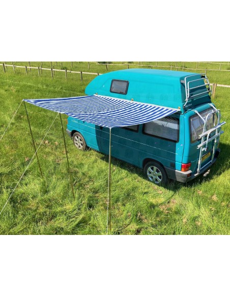 Campervan Caravan Awning Sun Canopy Blue & White 2.6 x 2m